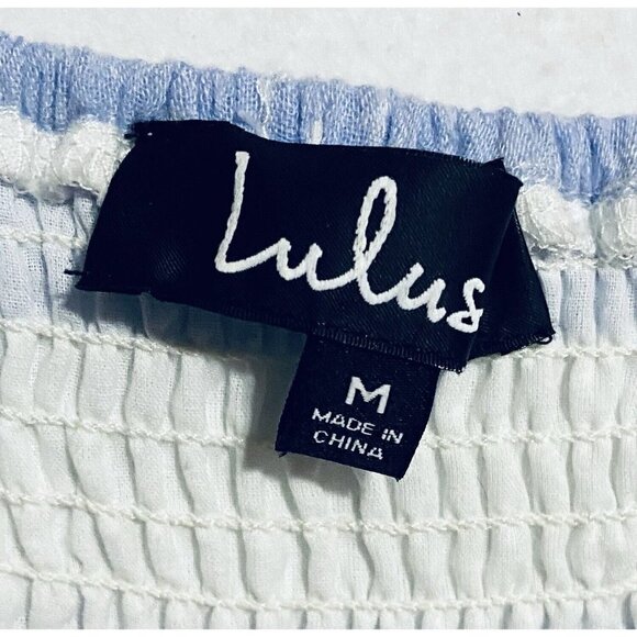 Lulus Dress Womens Medium Transatlantic Voyage Blue Stripe Midi Blue Cotton - Picture 5 of 7